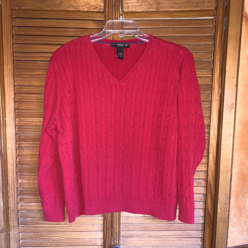Lane Bryant red v-neck sweater 22/24
